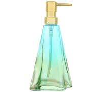 YunNasi Dispensador de Jabón Líquido Dosificador de Jabón Hecho de Vidrio para Detergente para Platos Loción de Champú Encimera de Baño Cocina Lavadero (AzulVerde)
