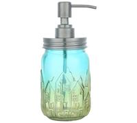 YunNasi Dispensador de Jabón Líquido Dosificador de Jabón Hecho de Vidrio y Boquilla de Acero Inoxidable para Detergente para Platos, Loción de Champú, Encimera de Baño, Cocina, Lavadero (AzulVerde)