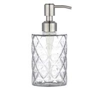 YunNasi Dispensador de Jabón Líquido Dosificador de Jabón Hecho de Vidrio y Boquilla de Acero Inoxidable para Detergente para Platos Loción de Champú Encimera de Baño Cocina Lavadero (Transparente)