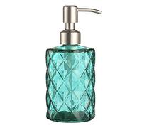 YunNasi Dispensador de Jabón Líquido Dosificador de Jabón Hecho de Vidrio y Boquilla de Acero Inoxidable para Detergente para Platos, Loción de Champú, Encimera de Baño, Cocina, Lavadero (Verde)