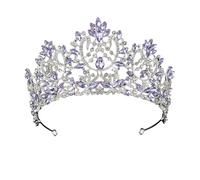 YUNNESS Baroquely Styles - Diadema de coronas de cristal brillante, joyería para el cabello para mujer, fiesta de noche y actuaciones escénicas, as the pic show, aleación