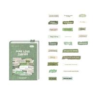 YUNNIAN 50 hojas de calcomanías de collage de papel en inglés para diarios de arte y envolver regalos, decoración de diario, letra inglesa