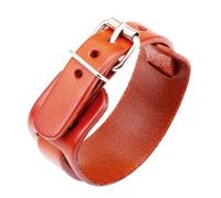 YUNNIAN Adjustable Punk Cuff Chain Bracelet Double Layer Buckled Design Leather Wristband Unisex Jewelry Piece Punk Rock Bracelet Leather Wristband