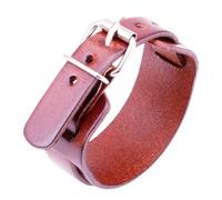 YUNNIAN Adjustable Punk Cuff Chain Bracelet Double Layer Buckled Design Leather Wristband Unisex Jewelry Piece Punk Rock Bracelet Leather Wristband
