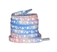 YUNNIAN Cordones Para Zapatos Con Patrón De Corazón Poliéster Reflectante Diseño De Atado Rápido Para Actividades Nocturnas Aire Libre Cordones Reflectantes Unisex