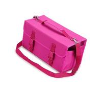 YUNNIAN Estuche para 120 marcadores organizadores multifuncionales con cremallera, bolsa de transporte con correa para el hombro, rosa roja, 31x12x17cm
