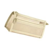 YUNNIAN Estuche transparente de malla de doble capa, bolsa de malla para lápices, bolsa de malla de gran capacidad, suministros de vuelta a la escuela, verde oscuro, 22*6*10cm