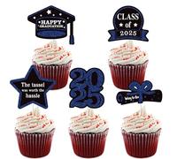 YUNNIAN Juego de 5 adornos para tartas de graduación, decoración para fiestas, alimentos, textura de papel, adecuado para vacaciones