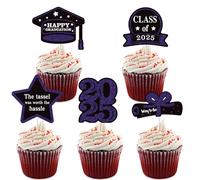 YUNNIAN Juego de 5 adornos para tartas de graduación, decoración para fiestas, alimentos, textura de papel, adecuado para vacaciones