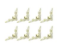 YUNNIAN Juego de 8 protectores decorativos de metal para esquinas de libros, diseño elegante, resistente, fácil instalación, para libros, álbumes, cuadernos, protectores de esquina, S, como se