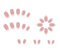 YUNNIAN Omber - Uñas postizas brillantes a presión, uñas postizas de almendra, uñas acrílicas artificiales, cubiertas completas, uñas postizas para uñas