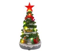 Yunnian Resins Musical Christmas Tree Lighted Xmases Tree Music Box Christmas Tabletop Ornament for Home Tabletop Decorations Holiday Music Box