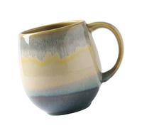 YUNNIAN Taza de café de cerámica vintage, diseño degradado, taza artesanal de alto fuego con asa, ideal para cafeterías en casa, oficina