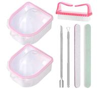 YUNNIAN Tazón de remojo de uñas, kits de removedor de esmalte de uñas de gel, cuenco de manicura para mano, herramientas de eliminación de polvo de inmersión, cuenco de remojo de uñas
