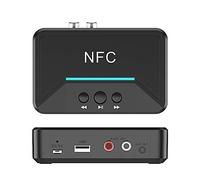 Yunobi NFC - Receptor Bluetooth 5.0 HIFI estéreo de música adaptador inalámbrico AUX de 3.5 mm Jack Suppot USB Play para altavoz de coche y auriculares