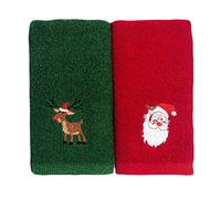 Yunobi Toallas de Mano Navideñas, Juego de 2, Algodón, Multicolor, Mediano, 350 gsm, 2 unidades, Tema de Fantasía, Duraderas, Lavables a Máquina, Secar en Secadora a Baja Temperatura, Planchar