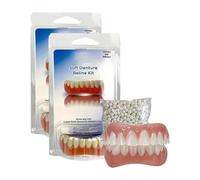Yunpso Dentures, Yunpso Denture Silicone Reline Kit, Yunpso Soft Denture Reline Kit, Nap on Dentures Silicone Fake Teeth Top Bottom, Teeth Veneers for Men and Women (2Set)