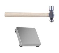 Yunque de placa de metal de acero, herramienta de estampado de joyas, martillo, yunques para manualidades, equipo de cuero, bloque de moldeado, martillo de cabeza de hierro