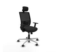 Yunquera traslack malla negra similpiel negro brazos 1d base aluminio