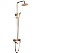 Yunrux Sistema de ducha retro nostalgia panel de ducha termostato juego de ducha ducha de lluvia ducha con ducha de mano con termostato ducha termostato ducha