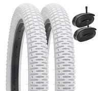 YUNSCM 2 neumáticos de bicicleta de 16 pulgadas de 16 x 1.95/53-305 y 16 pulgadas, válvula Schrader compatible con neumáticos y tubos de bicicleta todo terreno de 16 x 1.95 16 x 2.0, color blanco (Y