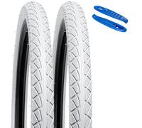 YUNSCM 2 neumáticos de bicicleta de 26 pulgadas de 26 x 1.95/50-559 y 26 pulgadas, válvula Schrader AV32 mm, compatible con neumáticos y tubos de bicicleta de 26 x 1.95, 26 x 2.0 (Y-804) (blanco)