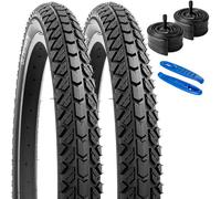 YUNSCM 2-PCS 20 Pulgada Bicicleta Cubierta 20x1.95/54-406 and 20 Pulgada Bicicleta Cámara de Aire Schrader Valve Compatible with 20x1.90 20x1.95 20x2.0 All-Terrain Directional Tread Bike