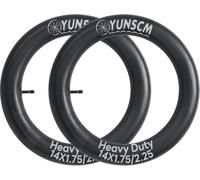 YunSCM 2Pcs 45/57-254 Engrosar 14 Pulgada cámaras de Aire 14x1.75/1.95/2.10/2.25 AV32mm Valve Compatible 14 Pulgadas Bicicleta cámaras de Aire 14x1.75 14x1.95 14x2.0 14x2.10 14x2.125 14x2.25