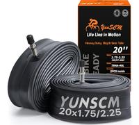 YunSCM 2Pcs 45/57-406 Engrosar 20 Pulgada cámaras de Aire 20x1.75/1.95/2.10/2.25 TR4A-40L Valve Compatible 20 Pulgadas Bicicleta cámaras de Aire 20x1.75 20x1.95 20x2.0 20x2.10 20x2.125 20x2.25