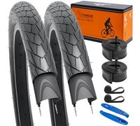 YunSCM 2PCS 60TPI Plegable 26 Pulgada Neumáticos 26x2.0 ETRTO 50-559 más 2PCS 26 Pulgada Cámara de Aire AV32mm Valve Compatible Bike 26x1.95 26x2.0 26x2.125 Protección contra pinchazos de Nylon