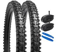 YunSCM 2Pcs Plegable 26 Pulgada Neumáticos 26x1.95 ETRTO 53-559 más 2Pcs 26 Pulgada Cámara de Aire AV32mm Valve Compatible Bike 26x1.95 26x2.0 Neumáticos and Cámara de Aire