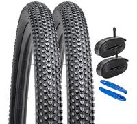 YunSCM 2Pcs Plegable 26 Pulgada Neumáticos 26x2.0 ETRTO 50-559 más 2Pcs 26 Pulgada Cámara de Aire AV32mm Valve Compatible Bike 26x1.95 26x2.0 Neumáticos and Cámara de Aire