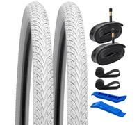 YunSCM 2Pcs Plegable 28 Pulgada Neumáticos 28x1.40 700x35C ETRTO 37-622 más 2Pcs 700C Cámara de Aire AV48mm Valve Compatible 700c Bicicleta 700x32C 700x35C Neumáticos and Cámara de Aire