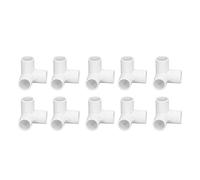 Yunseity 10 Piezas de 3 Vías Accesorios de Tubería de Plástico PVC Right Tee Conector de la Esquina de 20 Mm Diámetro Interno - Aplicación Amplia - Hecho de Material PVC de Grado de Muebles Fácil de