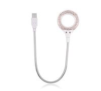 Yunseity 18 Luz de Lectura LED Súper Brillante, Luz Táctil de Cuello de Cisne, Luz de Botón en Espiral, Luz USB Regulable, para Computadora/computadora Portátil (Blanco)