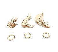 Yunseity 3 Pack Portavelas de Madera Boho Conjunto de Candelabros en Capas | Tamaños pequeños, medianos y grandes, montaje a presión, huecos en el patrón de luz, tiras de madera sintética, velas no