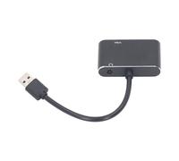 Yunseity Adaptador USB 3.0 A HD DE Interfaz Dual, Acero Inoxidable Compatible con VGA FHD 1080P DE Alta Velocidad, para REUNIONES DE PELÍCULAS