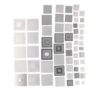 Yunseity BGA Reballing Stencils Kit de Plantillas de Red de Retrabajo Profesional de Acero Inoxidable 304 para Reparación de Chips de Computadora, Juego de 60 Piezas, Estructura Estable para