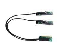 Yunseity Cable Adaptador PCIe 4.0 X16 a SFF-8654 X2, Extensor de Alto Rendimiento para Placas Base de Computadora con Soporte de Función Dividida para Ancho de Banda de Datos Rápido