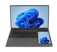 Yunseity Computadora Portátil de Pantalla Doble 15.6in UHD 16GB RAM RAM 7in Touchscreen Quad Core Computer para la Computadora Portátil para Estudiantes de Negocios ABS ABS (16+512G Enchufe de la UE)