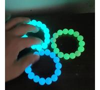 Yunseity Elegante Pulsera de Cuentas con Piedras Luminosas, Pulsera de la Suerte para la Riqueza, Juego de 3 Fluorescentes, Adecuada para Cualquier Atuendo (Amarillo Verde + Azul Verde + Azul Cielo)