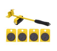 Yunseity Herramienta para Mover Muebles, Juego de Plataforma Rodante de Acero Inoxidable con Capacidad de Carga de 220 Libras y Palanca Elevadora Ajustable para una Fácil Reubicación de Sofás (YELLOW)