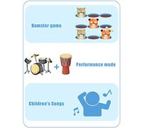 Yunseity Instrumentos Musicales para Bebés, Juguetes, Xilófono, Tambor, Piano, Conjunto con Tambor Iluminado para Educación Musical Temprana, Niños de 1 a 4 Años, Plástico, Colorido (como se Muestra)