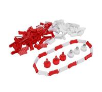 Yunseity Juego de Valla de Pista de Carreras de Coches RC, 120 Piezas de Paneles de Campo de Deriva de ABS Rojo y Blanco y 30 Piezas de Conos de Carretera para Vehículos de Control Remoto a Escala