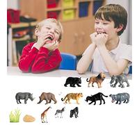 Yunseity Juego Educativo de Mini Figuras de Animales, Juego de Figuras de Animales Salvajes de 12 Piezas, Aspecto, Material de PVC, para Imaginativos (Color)