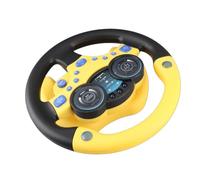 Yunseity Juguete de Volante de Simulación para Niños, Centro de Actividades de Iniciación a la Educación Temprana con Base de Succión, Botones de Bocina y Luces para Conducir Habilidades Divertidas