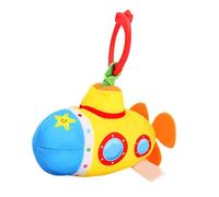 Yunseity Juguete Sonajero para Bebé De Tela Suave, Campana Linda con Formas De Vehículos para El Desarrollo Auditivo, Regalo Perfecto para Bebés, Barco/Coche/Avión/Cohete, 1.8 * 6.3in (Choque