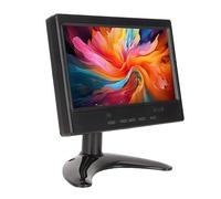 Yunseity Monitor Portátil de 7 Pulgadas, Monitor Pequeño de 1024x600, Compatible con HDMI, VGA, AV, Altavoz Incorporado, para PC, Mac Mini, TV, Raspberry Pi, Cámara, (Soporte de Mariposa