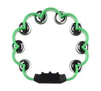 Yunseity Pandereta de Percusión con Sonido de Campana de Metal con Manivela, Diseño Suave, Ergonómico para Fiesta Escolar en Casa, Negro/rojo/azul/verde (GREEN)