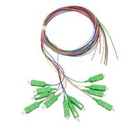 Yunseity Pigtail de Fibra óptica, 1,5 M 12 Hebras SC APC Pigtail de Fibra óptica Codificada por Colores de Modo único, para Red de Soldadura, LAN de Fibra óptica, etc.